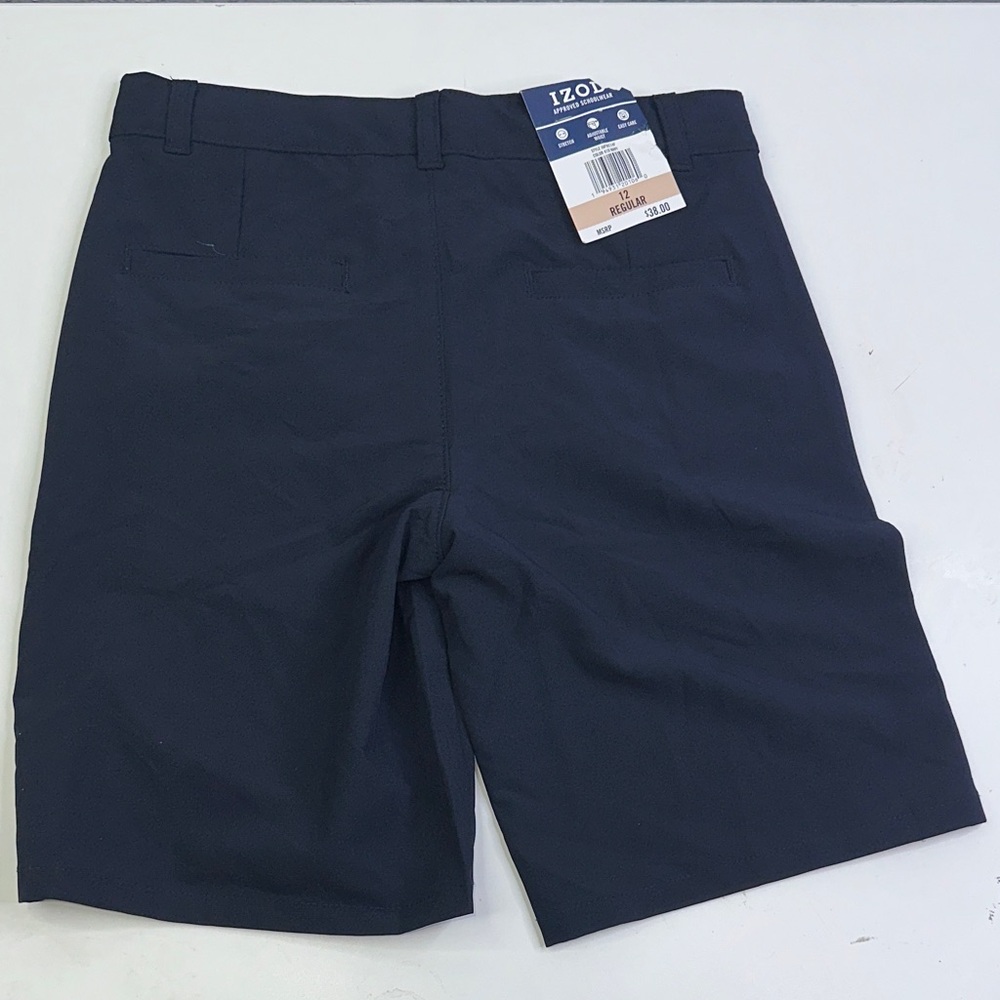 Izod Boys  Dark Blue Flat Front Shorts size 12 school wear